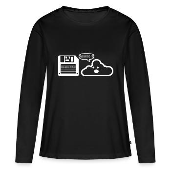 Diskette Cloud Programmierer - Frauen Premium Bio Langarmshirt - Schwarz - Vorne - Julia (174cm)