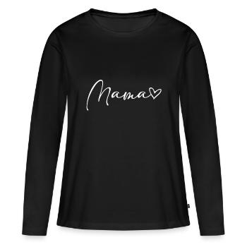 Maman Mami Maman Maman Cœur Amour Cadeau Annonce - T-shirt manches longues Premium bio Femme - noir - Devant - Julia (174cm)