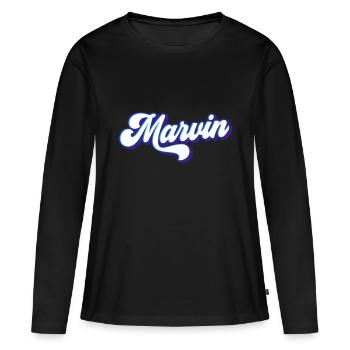 Marvin | Couleurs changeantes - T-shirt manches longues Premium bio Femme - noir - Devant - Julia (174cm)