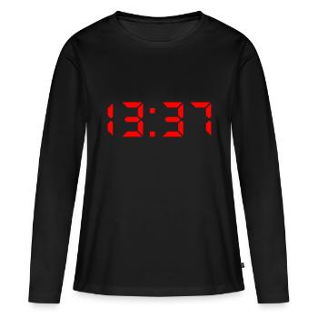 13:37 Leet Geschenk für Nerds und Geeks - Frauen Premium Bio Langarmshirt - Schwarz - Vorne - Julia (174cm)