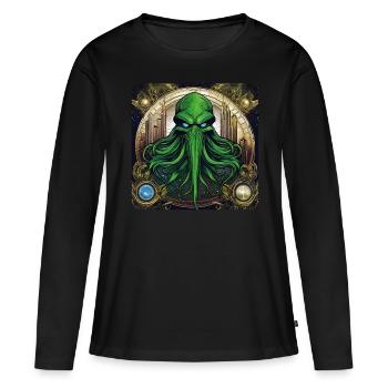 Cthulhu Monsters in the Universe - Women's Premium Organic Long Sleeve Shirt - black - Front - Julia (174cm)