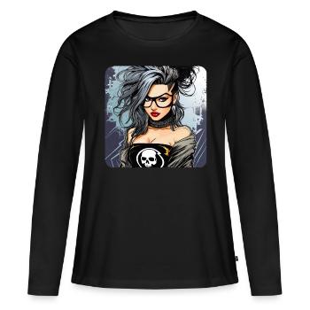 Cool Punk Gothique Fille - T-shirt manches longues Premium bio Femme - noir - Devant - Julia (174cm)