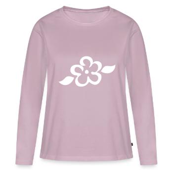 Décoration florale florale - T-shirt manches longues Premium bio Femme - rose poudré - Devant - Julia (174cm)