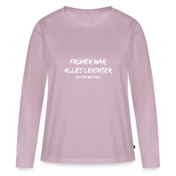 früher war alles leichter ich zum Beispiel - Frauen Premium Bio Langarmshirt - Altrosa - Vorne - Julia (174cm)