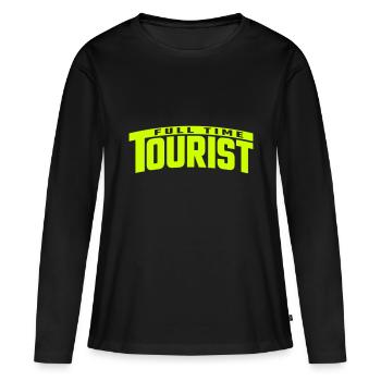 Full Time Tourist | Color changeable - Women's Premium Organic Long Sleeve Shirt - black - Front - Julia (174cm)