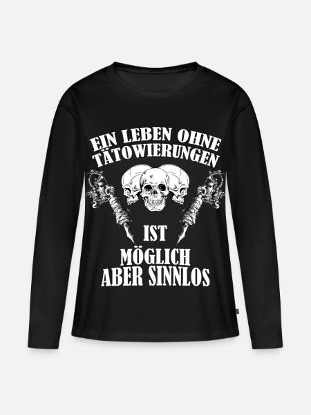 Ein Leben ohne Tätowierungen... - Frauen Premium Bio Langarmshirt - Schwarz