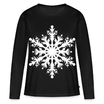 Flocon de neige cristaux symbole Noël d’hiver - T-shirt manches longues Premium bio Femme - noir - Devant - Julia (174cm)