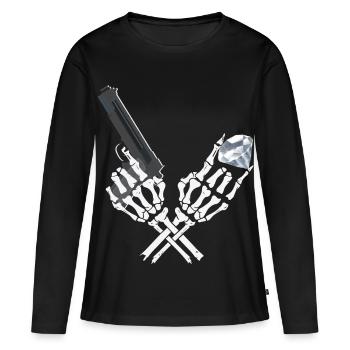 Gangster Skelett - Frauen Premium Bio Langarmshirt - Schwarz - Vorne - Julia (174cm)
