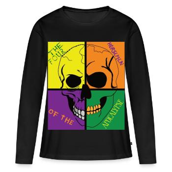 Crâne de l’Apocalypse - T-shirt manches longues Premium bio Femme - noir - Devant - Julia (174cm)