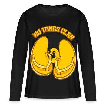 Clan Wu Tongs - T-shirt manches longues Premium bio Femme - noir - Devant - Julia (174cm)