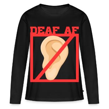 Deaf Deaf Hearing Impairment - Women's Premium Organic Long Sleeve Shirt - black - Front - Julia (174cm)