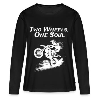 Deux roues, une âme - T-shirt manches longues Premium bio Femme - noir - Devant - Julia (174cm)