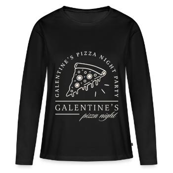 Soirée pizza des Galentines, dîner de fille de la Saint-Valentin - T-shirt manches longues Premium bio Femme - noir - Devant - Julia (174cm)