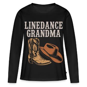 Line Dance Grandma Boots - Women's Premium Organic Long Sleeve Shirt - black - Front - Julia (174cm)