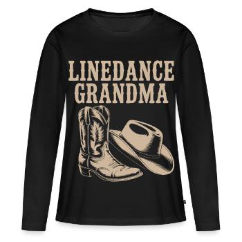 Line Dance Granny Boots Hat - Women's Premium Organic Long Sleeve Shirt - black - Front - Julia (174cm)