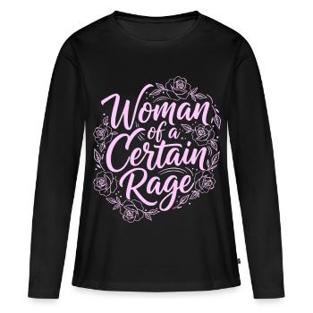Femme d’un certain don de rage pour les femmes - T-shirt manches longues Premium bio Femme - noir - Devant - Julia (174cm)