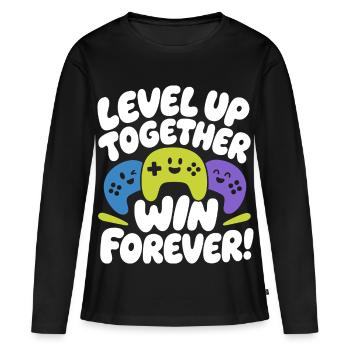 Level Up Together Win Forever - Women's Premium Organic Long Sleeve Shirt - black - Front - Julia (174cm)