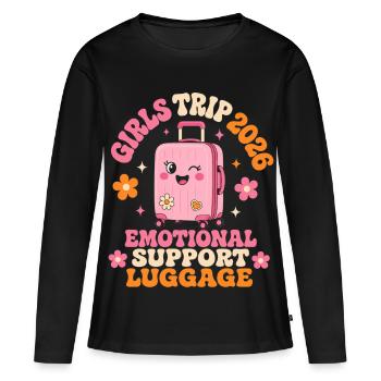 Girls Trip 2026 Emotional Support Luggage Spruch - Frauen Premium Bio Langarmshirt - Schwarz - Vorne - Julia (174cm)