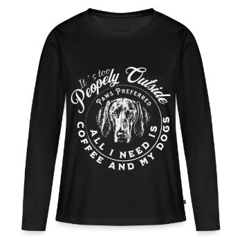 Paws Preferred Coffee Dog - T-shirt manches longues Premium bio Femme - noir - Devant - Julia (174cm)