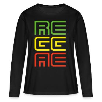 reggae - T-shirt manches longues Premium bio Femme - noir - Devant - Julia (174cm)