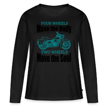 DEUX ROUES DÉPLACER LE SOUL! - T-shirt manches longues Premium bio Femme - noir - Devant - Julia (174cm)
