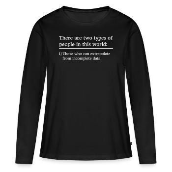 Explication de l'extrapolation des statistiques mathématiques - T-shirt manches longues Premium bio Femme - noir - Devant - Julia (174cm)