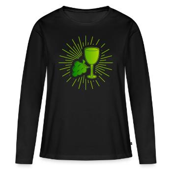 Vignes - T-shirt manches longues Premium bio Femme - noir - Devant - Julia (174cm)