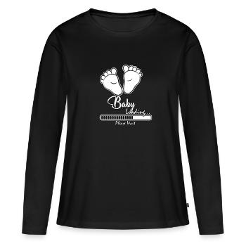 Baby loading please wait Geschenkidee - Frauen Premium Bio Langarmshirt - Schwarz - Vorne - Julia (174cm)