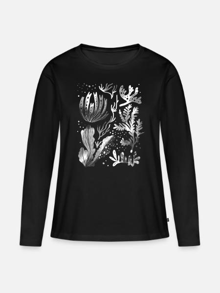 Podwodne nurkowanie z algami - Premium økologisk langærmet T-shirt til kvinder - sort