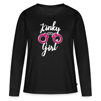 Bondage BDSM Kinky Girl Handschellen Sub Geschenk - Frauen Premium Bio Langarmshirt - Schwarz - Vorne - Julia (174cm)