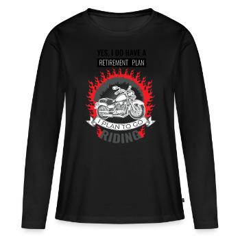 Dire de retraite pour motards motards - T-shirt manches longues Premium bio Femme - noir - Devant - Julia (174cm)