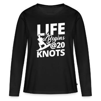 Kiteboard Knoten Kiten Kiteboarding Kiteboarder - T-shirt manches longues Premium bio Femme - noir - Devant - Julia (174cm)