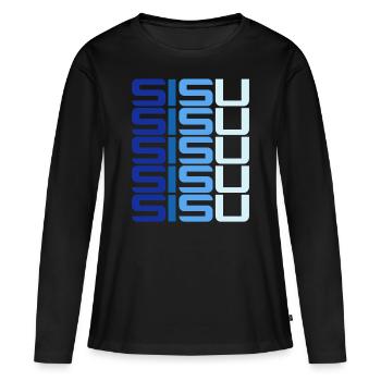 Sisu Soumi finnois finnois - T-shirt manches longues Premium bio Femme - noir - Devant - Julia (174cm)