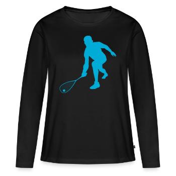 squash - T-shirt manches longues Premium bio Femme - noir - Devant - Julia (174cm)