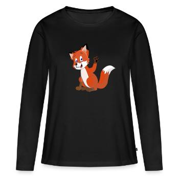 Renard - T-shirt manches longues Premium bio Femme - noir - Devant - Julia (174cm)