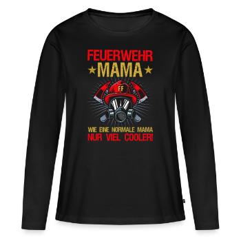 Pompier maman volontaire pompier cadeau - T-shirt manches longues Premium bio Femme - noir - Devant - Julia (174cm)