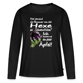 Böse Hexe Apfel Märchen Rache Eifersucht Spruch - Frauen Premium Bio Langarmshirt - Schwarz - Vorne - Julia (174cm)