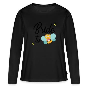 Braut Imkerin Bride to Bee Biene Geschenk - Frauen Premium Bio Langarmshirt - Schwarz - Vorne - Julia (174cm)