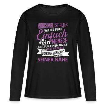 Senior Caregiver Engel Nursing Care Nursing Home - Women's Premium Organic Long Sleeve Shirt - black - Front - Julia (174cm)