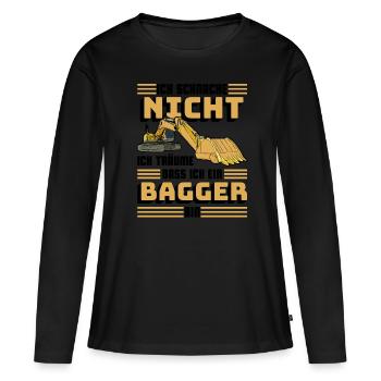 Bagger - Frauen Premium Bio Langarmshirt - Schwarz - Vorne - Julia (174cm)