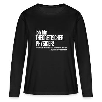 physicien théorique - T-shirt manches longues Premium bio Femme - noir - Devant - Julia (174cm)