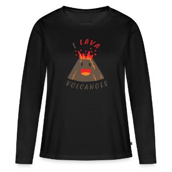 Vulkanismus, Geologe, Geologie: I Lava Volcanoes - Frauen Premium Bio Langarmshirt - Schwarz - Vorne - Julia (174cm)
