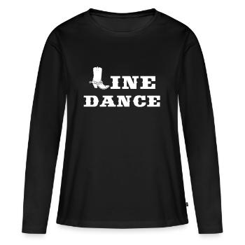 Bateau LineDance - T-shirt manches longues Premium bio Femme - noir - Devant - Julia (174cm)