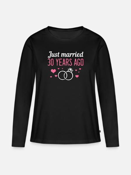 30-jähriges Hochzeitsjubiläum - Frauen Premium Bio Langarmshirt - Schwarz