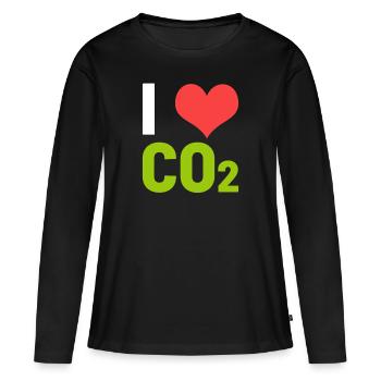 CO2 Kohlendioxid - Frauen Premium Bio Langarmshirt - Schwarz - Vorne - Julia (174cm)