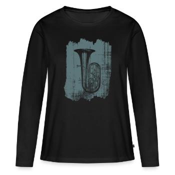 Tuba Instrument - T-shirt manches longues Premium bio Femme - noir - Devant - Julia (174cm)