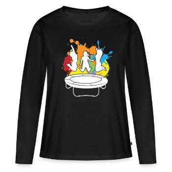 Trampolin Jump Jumping Jumpstyle Sport - T-shirt manches longues Premium bio Femme - noir - Devant - Julia (174cm)