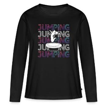Jumping Trampoline Fitness Workout Trendsport - Women's Premium Organic Long Sleeve Shirt - black - Front - Julia (174cm)