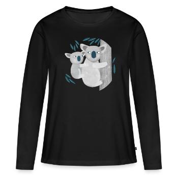 Koala - Women's Premium Organic Long Sleeve Shirt - black - Front - Julia (174cm)