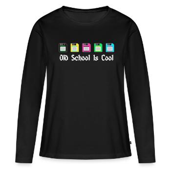 Old School - Frauen Premium Bio Langarmshirt - Schwarz - Vorne - Julia (174cm)
